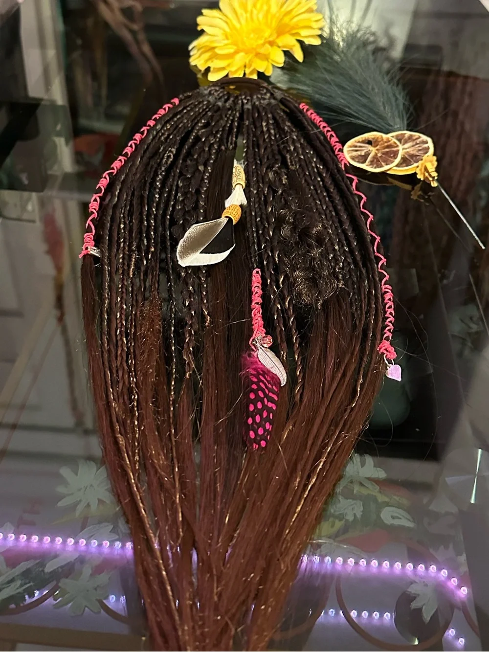 Boho Feather & Flower Hair Extension Accessory
